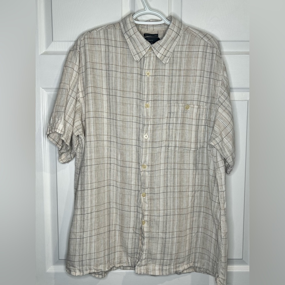 Marc Edwards Men’s washable linen button up shirt - Size XL